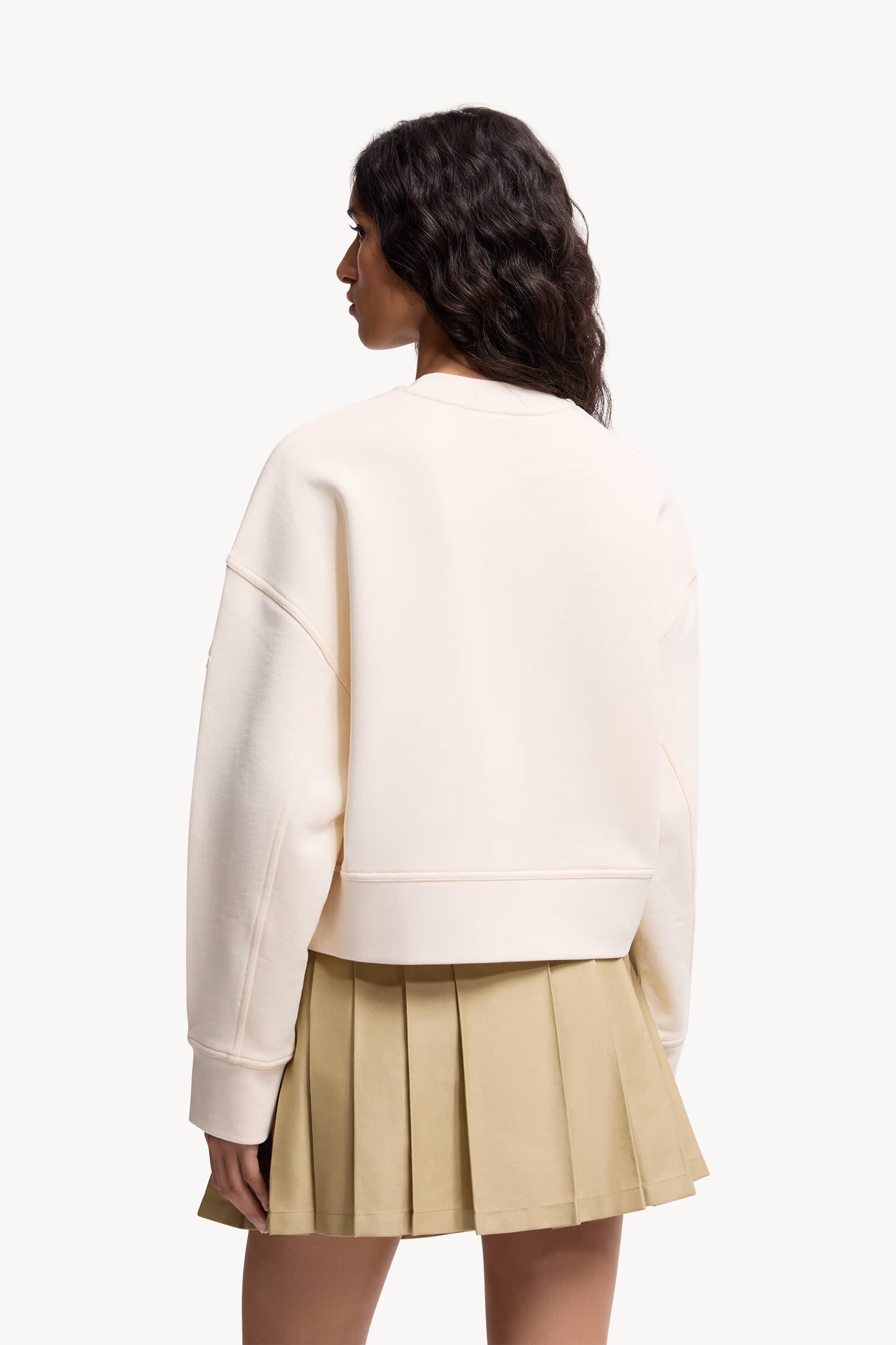 Sweat en coton brodé Femmes Blanc Ivoire Moncler 5